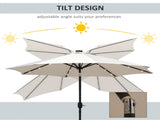 2.7m Patio Garden Umbrella Outdoor Parasol with Tilt Crank and 24 LEDs Lights T3398P318606