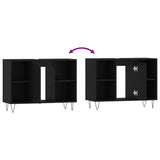 Bathroom Cabinet Black 80x33x60 cm Engineered Wood 831629