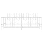 ZNTS Metal Bed Frame with Headboard and Footboard White 183x213 cm 374509