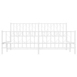 ZNTS Metal Bed Frame with Headboard and Footboard White 183x213 cm 374509