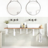 Basin Shelf Wall Mounted Steel and Solid Wood Acacia 3302798