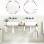 Basin Shelf Wall Mounted Steel and Solid Wood Acacia 3302798