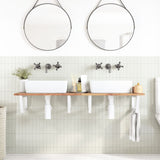 Basin Shelf Wall Mounted Steel and Solid Wood Acacia 3302798