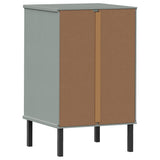 Bedside Cabinet with Metal Legs Grey Solid Wood Pine OSLO 350977