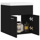 Sink Cabinet with Built-in Basin Black Engineered Wood 3070812