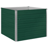 Raised Garden Bed 100x100x77 cm Galvanised Steel Green 47021