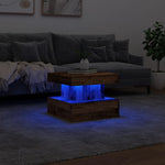 ZNTS Coffee Table with LED Lights Old Wood 50x50x40 cm 857712