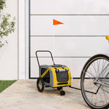 Pet Bike Trailer Yellow and Black Oxford Fabric and Iron 93889