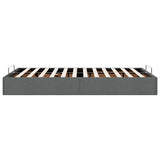 Ottoman Bed Frame without Mattress Dark Grey Double Fabric 3310920