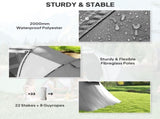 4-6 Man UV Protection Camping Tent - Charcoal Grey and White T3398P348659
