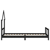 Kids Bed Frame Black 80x200 cm Solid Wood Pine 834566