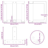 Coffee Table Legs T-Shaped 2 pcs Anthracite 30x25x cm Steel 4013002