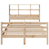 Bookcase Bed without Mattress 150x200 cm King Size Solid Wood Pine 3321901
