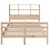 ZNTS Bookcase Bed without Mattress 150x200 cm King Size Solid Wood Pine 3321901