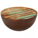 ZNTS Coffee Table Bowl-shaped with Steel Base Solid Reclaimed Wood 241648