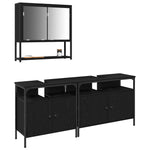 Bathroom Furniture Set with Storage 3 pcs Black 80 x 30 x 60 cm 3334356