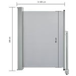 Patio Retractable Side Awning 100 x 300 cm Grey 45186