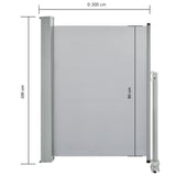 Patio Retractable Side Awning 100 x 300 cm Grey 45186