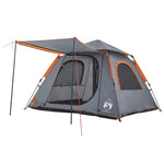 Camping Tent Dome 4-Person Grey and Orange Quick Release 4004145