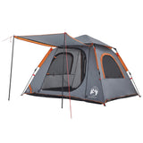 Camping Tent Dome 4-Person Grey and Orange Quick Release 4004145