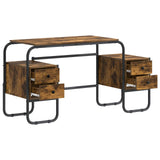 Desk with Storage Smoked Oak 145 x 50 x 75 cm 8008010