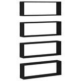 Wall Shelf 4 pcs Black oak 80 x 15 x 26 cm Engineered wood 862644