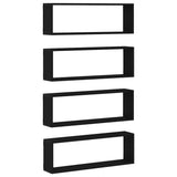 Wall Shelves 4 pcs Black Oak 80 x 15 x 26 cm Engineered Wood 862644