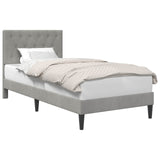 Bed Frame with Headboard Light Grey 90 x 190 cm Velvet 42027691