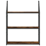 3-Tier Wall Shelf Smoked Oak 60x21x78.5 cm Engineered Wood 835451