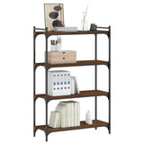 Bookcase 4-Tier Brown Oak 80x30x120 cm Engineered Wood 837676