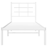 Metal Bed Frame without Mattress with Headboard White 80x200cm 355601