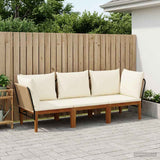 3 pcs Solid Acacia Wood & Rope Natural 3407774