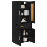 Highboard Black Oak 69.5 x 34 x 180 cm Engineered Wood 3416086