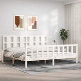 Bed Frame without Mattress White Solid Wood Pine 3192247