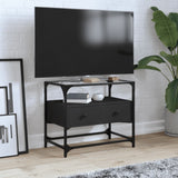 TV Cabinet with Glass Top Black 60x35x51 cm Engineered Wood 846054