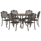 Garden Dining Set 7 pcs Bronze Aluminium 3334704