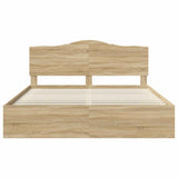 Bed Frame with Headboard Sonoma 200 x 200 cm Solid Pine Wood 3413265