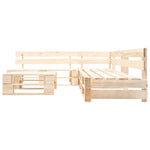 ZNTS 4 Piece Garden Pallet Lounge Set Natural Wood 277486