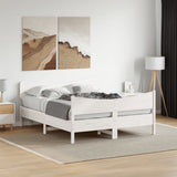 Bed Frame without Mattress White 140x200 cm Solid Wood Pine 3216382