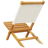 Folding Garden Chairs 8 pcs Cream White Fabric and Solid Wood 3214639
