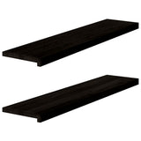 Stair Treads 2 pcs Brown Black 110x30x2 cm Solid Wood Oak 3283806