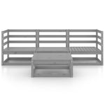ZNTS 4 Piece Garden Lounge Set Grey Solid Pinewood 3075326