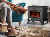 Free Standing Ethanol Fireplace, Bioethanol Heater Stove Fire with 0.9L Tank, 3 Hours Burning Time, T3398P378804