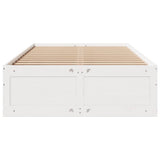 Bed Frame without Mattress with Drawers White 135x190 cm Double Solid Wood Pine 3308820