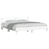 Bed Frame with LED without Mattress White 160x200 cm 3207532