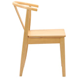Dining Chair 2 pcs Natural Solid Rubber Wood 42020405