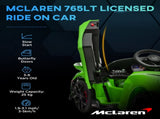 McLaren 765LT Licensed 12V Kids Electric Ride on Car with Butterfly Doors, Remote Control, Transport T3398P422381