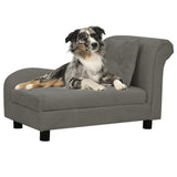 Dog Sofa with Pillow Dark Grey 83x44x44 cm Plush 171103