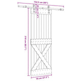 Sliding Door NARVIK Natural and Black 70 x 210 cm 3445383