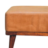 Tan Buffalo Leather Tan Footstool IN3560